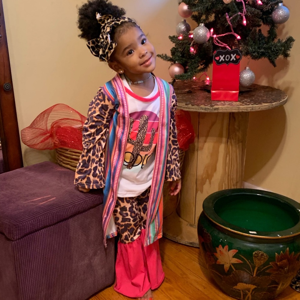 Child’s multi colored cheetah outfit